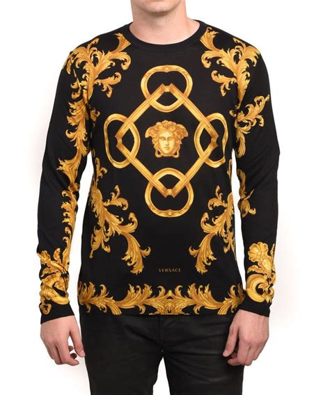 versace mens sweater green and white|Versace jumper men's sale.